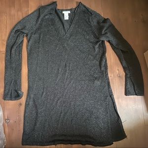 H&M Sheer Glitter Sweater Dress